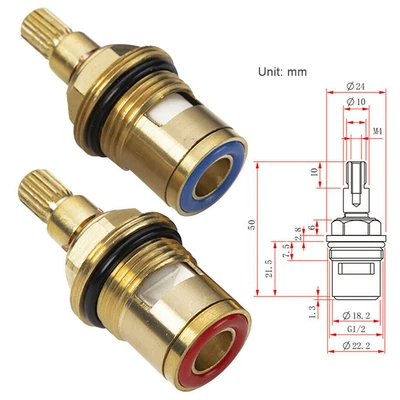 1 Pair New Replacement Tap Cartridge Valve Ceramic Disc Gland Quarter Turn M • £6.75