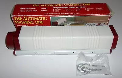 Vintage Sechoir Automatic Washing Line Clothesline Extend Rewind 4 Lines In Box • $15