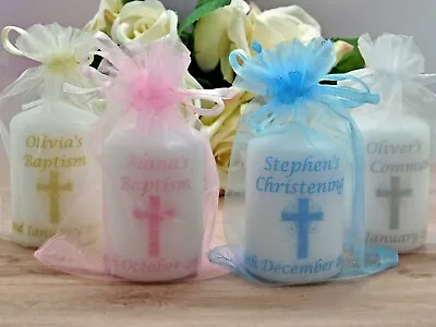 Personalised Christening Baptism Communion Candle Favours 6cm X 4cm Multi Packs • £11.50