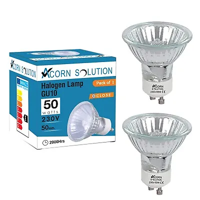 £3.39 • Buy Gu10 50w Halogen Spot Light Warm White Light Bulb Long Life 240v Energy Saving