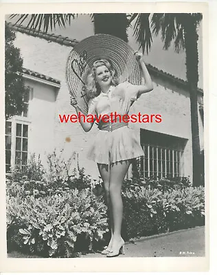 VINTAGE Dolores Moran SEXY LEGS PUERTO RICO HAT '40s Publicity Portrait • $27.96