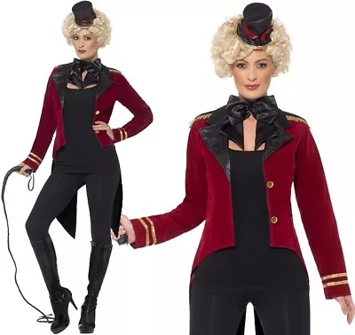 Ladies Ringmaster Tailcoat Fancy Dress Costume Showman Cabaret Outfit Smiffys  • £25.99