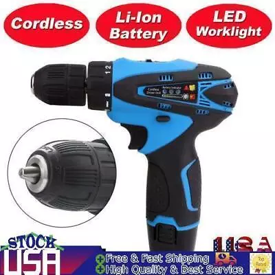 12V 32N.m 2-Speed Electric Lithium-Ion Battery Cordless Drill Mini Drill  US • $25.85