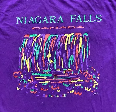 Vtg 80s 90s Niagara Falls T Shirt Canada Rainbow Maid Of The Mist Souvenir Art M • $19.99