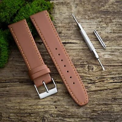 Leather Watch Strap - Premium Leather - 18mm 20mm 22mm & Extra Long Brown Black • £19.95