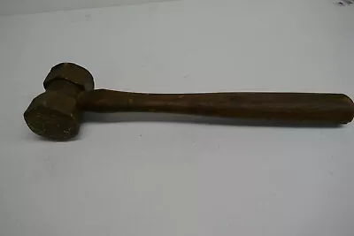 Vintage METZ Stamped Solid  Brass Hammer With Wood Handle.  Made In U.S.A. • $24.95