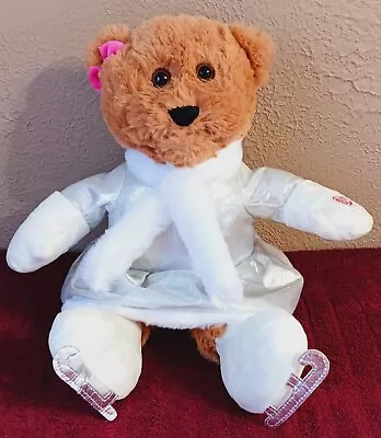 GIGGLES INTL Animated Ice Skating Bear Silver Dress Sing WINTER WONDERLAND-VIDEO • $14.99