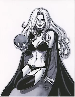 Sexy Lady Death Chaos Evil Ernie Pin Up Original Art By Scott Dalrymple • $17