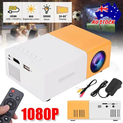 $37.99 • Buy Mini Projector 1080P HD 3D LED Video Home Theater Cinema HDMI Party Portable AU