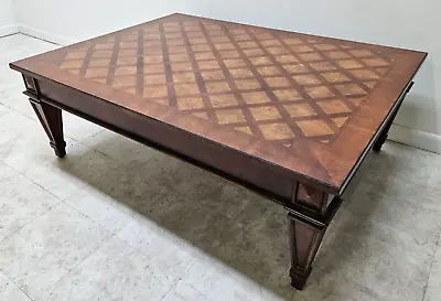 Ethan Allen Large Marquetry Coffee Table Neo–Classical Style • $1079.10