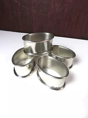 4 Vintage Nordstrom Pewter Oval Napkin Rings • $19