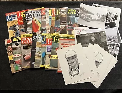 Mixed LOT Vintage 1950's Auto Sports Racing Magazines Photos Etc Motorsports • $24.95