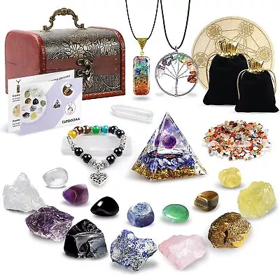 26Pcs Crystals And Healing Stones Healing Crystal Set For Meditation Wooden Gift • $35.67