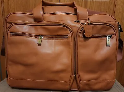 El Portal Brown Leather Business Travel Carry-On Bag • $179.99