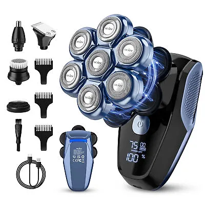 Electric Head Shavers For Bald Men 7D Head Razors W/Nose&Ear Trimmer LED Display • $26.99