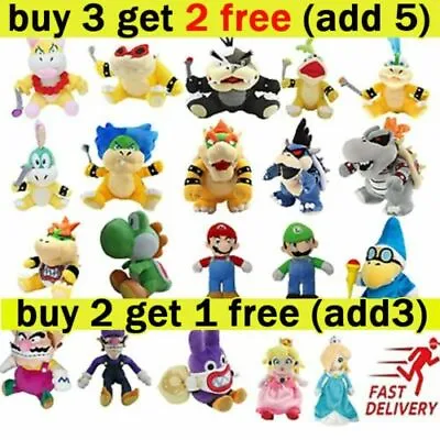 Super Mario Bros. Plush Toy Stuffed Doll Soft Animals Kids Birthday Xmas Gift UK • £9.59