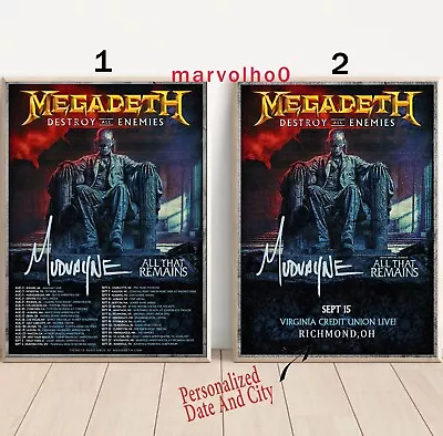 Custom Megadeth Destroy All Enemies Tour 2024 Poster • $11.99