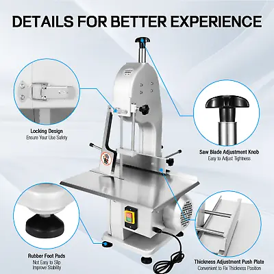 1500W 110V Commercial Meat Bone Saw Machine Electric Bone Cutting Band Cutter • $393.30