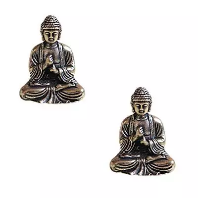 2 Pcs Mini Statue Brass Sakyamuni Buddha Ornaments Creative Home Office Decorati • $11.54