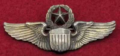 WWII/2 US Army Air Corps Master Pilot Wings Pin-back Sterling Marked Full-size • $49.99