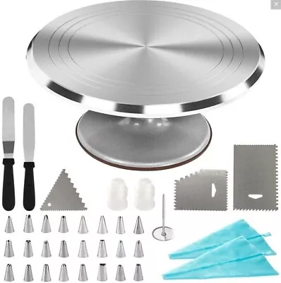 12'' Rotating Turntable Cake Stand Aluminium+DIY Decorating Tools AccessoriesUK • £32.99