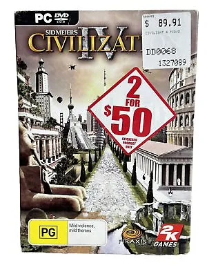 Sid Meier's Civilization 4 / IV PC Game In Good Condition - 5068 • $15.19