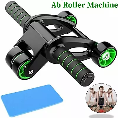 Home Gym Ab Roller 4 Wheeler Fitness Arm Chest Workout Exercise Training Machine • $38.99