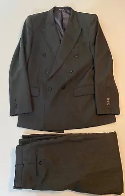 J Riggins Mens Suit - Coat/Jacket 42L - Pants 35/34 Gray Wool Blend - Vintage • $35