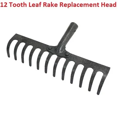 12 Tooth Teeth Replacement Rake Head Garden Lawn Leaf Leaves Metal Carbon Steel • £6.99