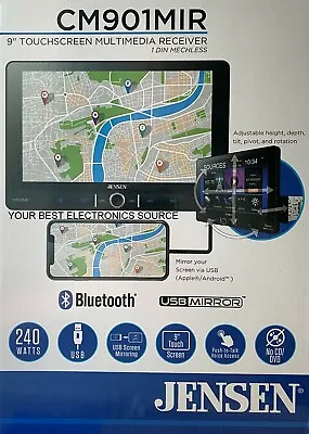NEW Jensen CM901MIR 1-DIN Digital Media Car Stereo W/ 9  LCD Bluetooth • $185.90