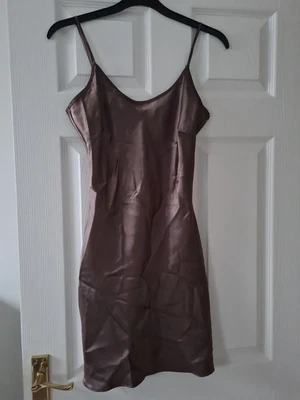 £3 • Buy M&S Limited Collection Brown Silky/Satin Style Adjustable Strap Dress