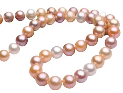 17 10-12mm Natural South Sea Genuine Golden Pink Purple White Pearl Necklace 333 • $460