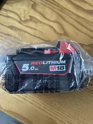 Milwaukee M18 5.0ah Red Lithium-ion Battery - Black/Red (M18b5 ) • £37