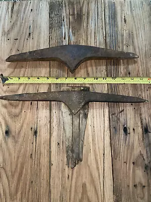 Antique  Miners Coal Mining Tool Pick Axe Head Mattock Hard Rock Gold Set Of 2 • $65