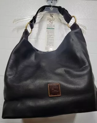 Dooney And Bourke O-Ring Calfskin Leather Black Hobo Sac Tote Shoulder Bag  • $54.99