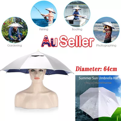 $12.90 • Buy Foldable Sun Umbrella Hat Outdoor Rain Golf Fishing Camping Headwear Head Cap X