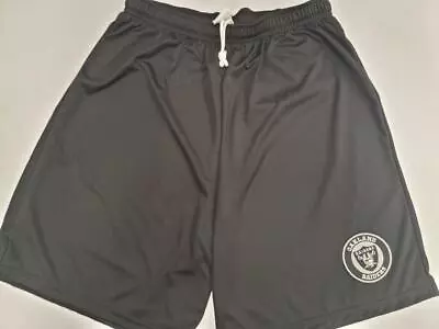 0725 Mens NFL OAKLAND RAIDERS Polyester Jersey SHORTS BLACK SILVER New • $19.99