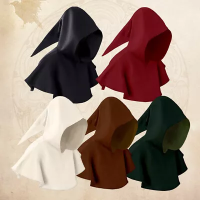 Halloween Cowl Hooded Cloak Wizard Witch Costumes Fancy Dress Hat Cosplay • $14.29