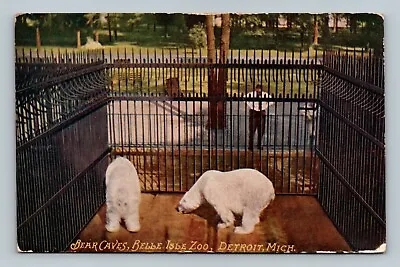 $11.40 • Buy Bear Caves Belle Isle Zoo Detroit Michigan Postcard