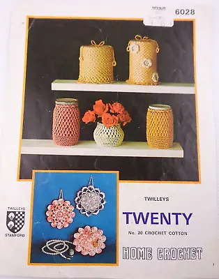 Twilley Twenty Crochet Book #6028 Toilet Roll Cover Lavender Bay Jam Pot Cover • $3.71