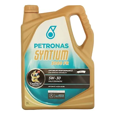 £34.95 • Buy PETRONAS Syntium 3000 FR 5W-30 5W30 Fully Synthetic Car Engine Oil - 5 Litres 5L