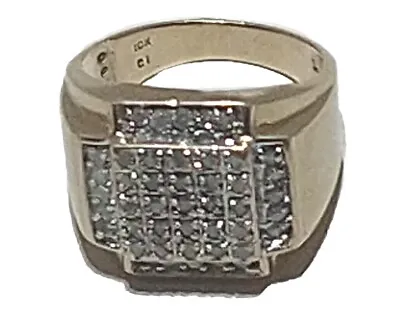 Men's Vntg. 10K Yellow Gold 1ct Diamond Cluster Ring • $650