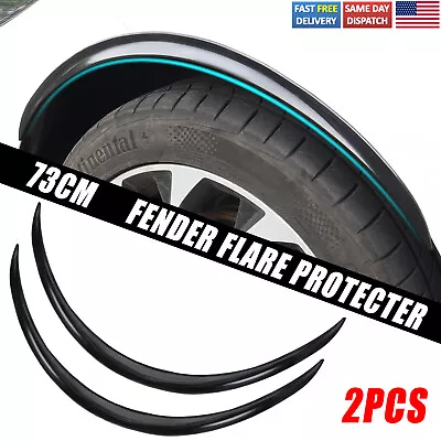 2X 29  Pure Black Car Wheel Eyebrow Arch Trim Lips Strip Fender Flare Protectors • $13.29