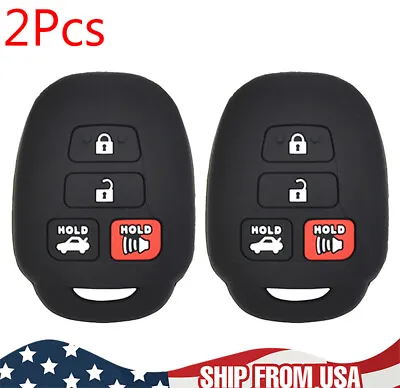 2PCS Car Silicone Key Case Cover Remote Fob For Toyota Corolla Camry Yaris RAV4  • $8.69