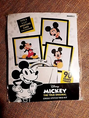 Disney Mickey Mouse Cross Stitch Trio Kit Fits A 4x4 Aperture Card Not Included • £9.99