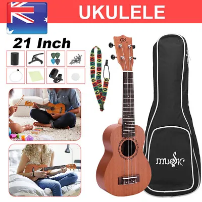 $41.85 • Buy 21  Ukelele Concert Soprano Mahogany Beginner Accessories Kit Instruments Gift