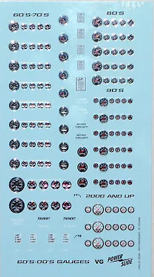 NASCAR DECAL 60's-'00's VINTAGE RACE CAR DASHBOARD GAUGES DETAIL GOODIE SHEET • $12