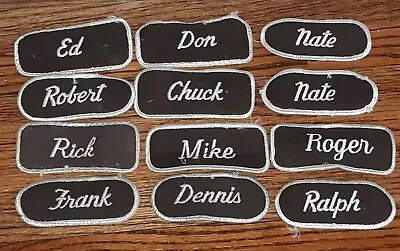 LOT 12 Brown Uniform WORK Shirt Name Tag Patch Vest Mechanic Shop Harley Craft • $19.99