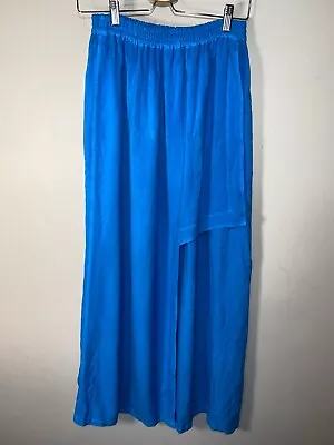 Hampstead Bazaar Blue Elasticated Waist Maxi Wrap Skirt Size 12 • £24.99