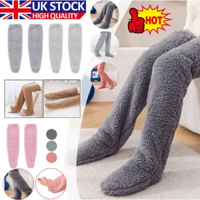 Winter Cozy Socks Furry Long Leg Socks Cozy Slipper Socks Fluffy Socks For Women • £5.99